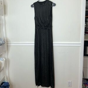BCBGeneration Sleeveless maxi dress black with silver sparkles.